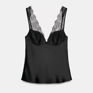 NWT Zara satin lace top